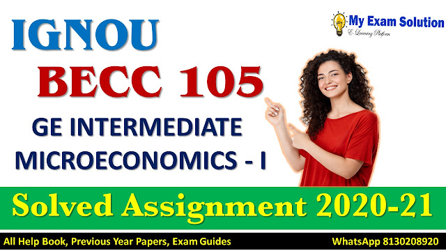 BECC 105 INTERMEDIATE MICROECONOMICS - I Solved Assignment 2020-21