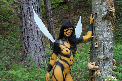 Sexy Women Super heroes Body Painting Bee Style so Natural