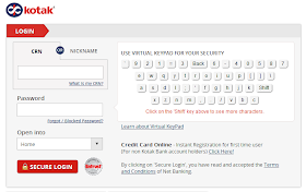 Kotak Mahindra Bank Login Page