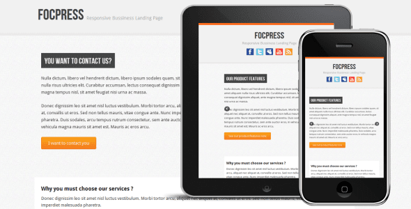 Focpress Responsive Bussiness Landing Page - Creative Landing Pages
