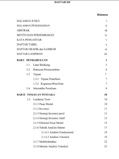 Contoh Pembuatan Daftar Isi Untuk Membuat Sebuah Makalah 