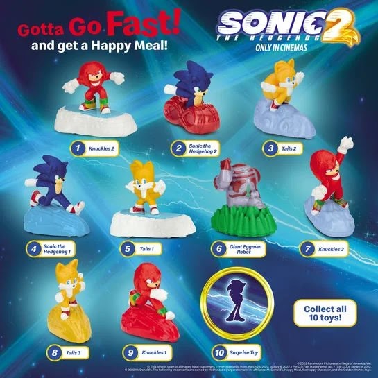 Sonic The Hedgehog 2 Happy Meal Collectible Toys
