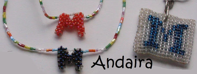 Andairadas: LETRAS HECHAS CON ABALORIOS LETRAS HECHAS CON ABALORIOS