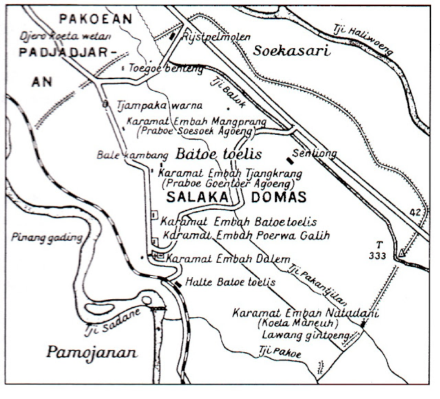 Lokasi dan Tempat Ibu Kota Pakuan Pajajaran" dari buku Kabudayaan Sunda Zaman Pajajaran Jilid 2, 2005