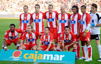 📸U. D. ALMERÍA 📆11 noviembre 2007 ⬆️ Carlos García, Negredo, Soriano, Bruno Saltor, Acasiete, Felipe Melo, Cobeño. ⬇️ Kalu Uche, Mané, Crusat y Juanma Ortiz. U. D. ALMERÍA 0 🆚 CLUB ATLÉTICO DE MADRID 0 Domingo 11/11/2007, 17:00 horas. Campeonato de Liga de 1ª División, jornada 12. Almería, estadio de los Juegos del Mediterráneo. GOLES: ⚽No hubo.