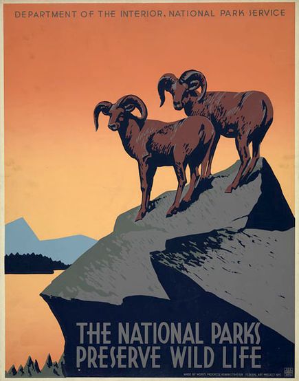 This vintage poster from the late 1930s is but one example 