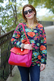 Marc by Marc Jacobs Memphis two tone bag, floral sweatshirt, Fashion and Cookies, fashion blogger