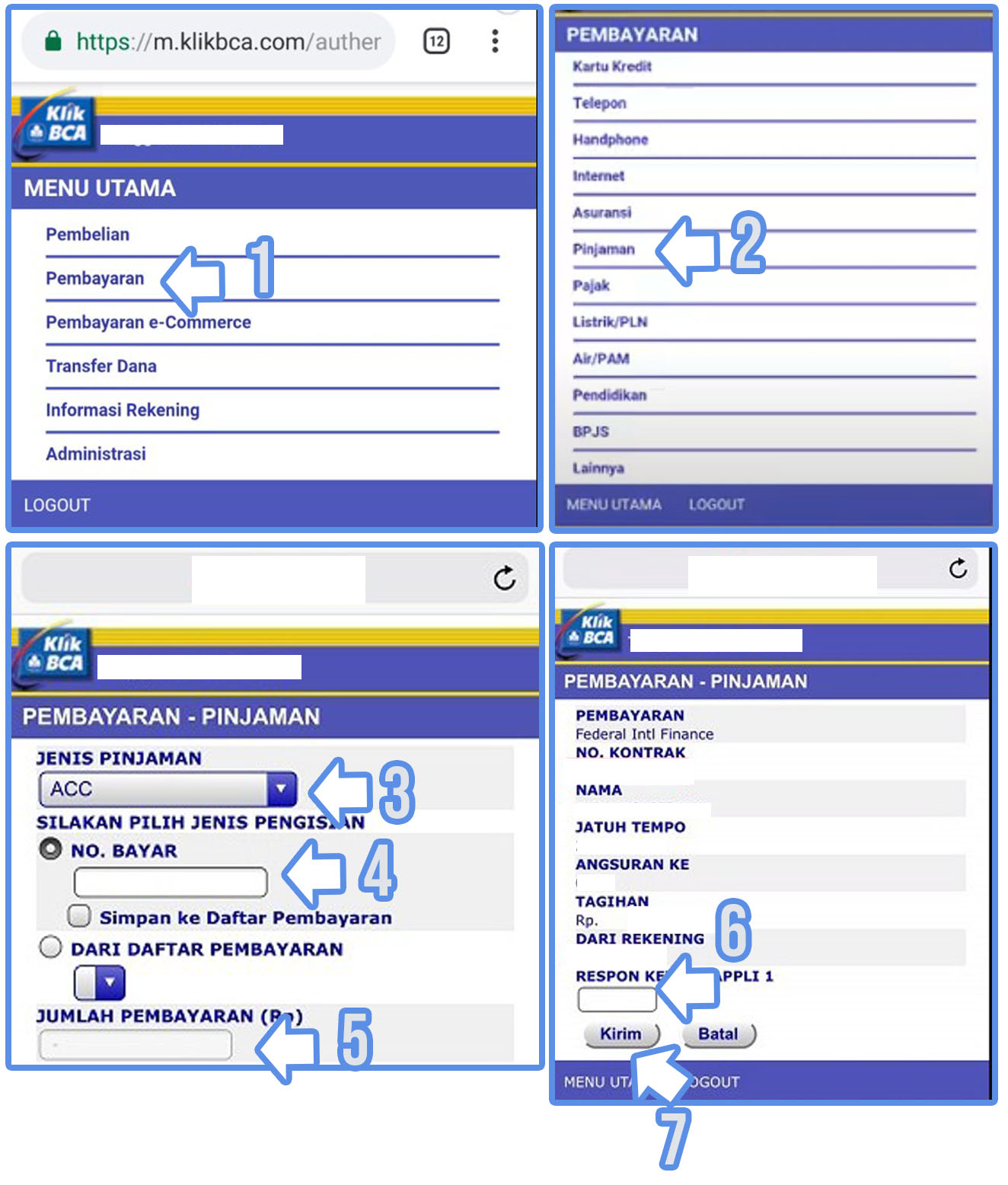 Cara Bayar Angsuran FIF Lewat Internet Banking BCA