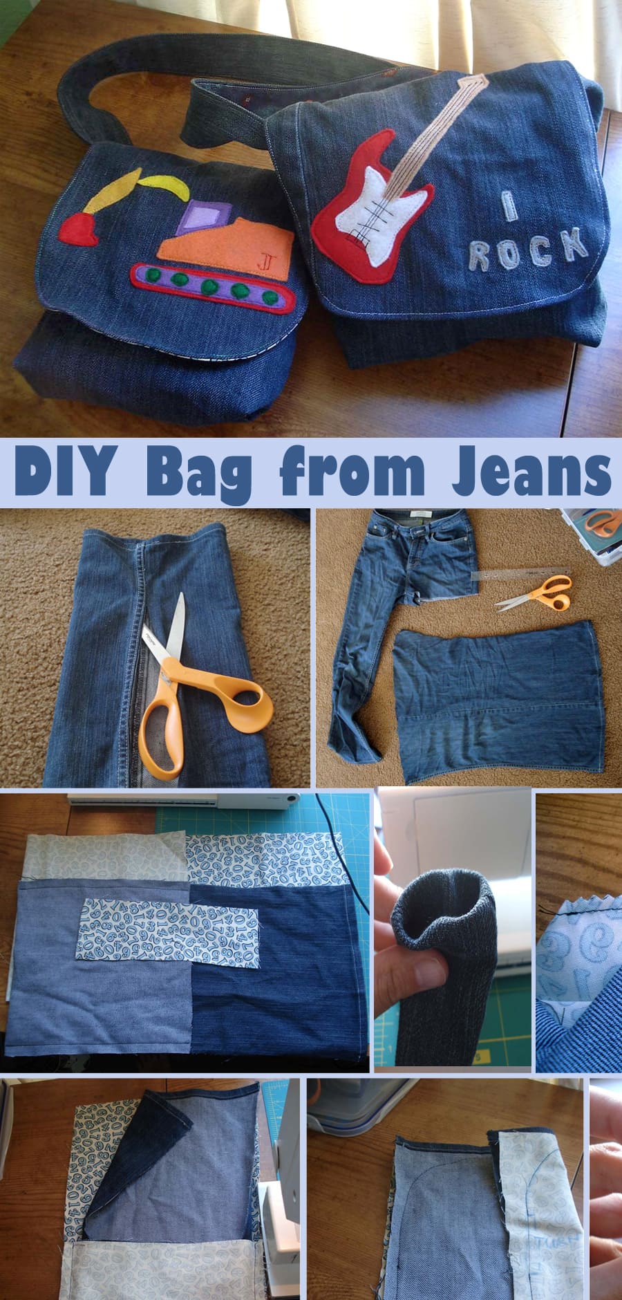 DIY Messenger Bag from Jeans