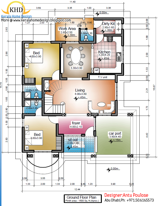  Home  plan  and elevation 2430 Sq Ft home  appliance