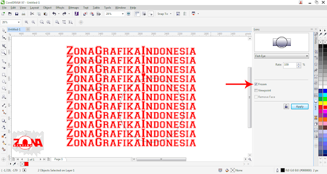 Cara Membuat Effects Fish Eye Pada Tulisan dengan Corel Draw X7