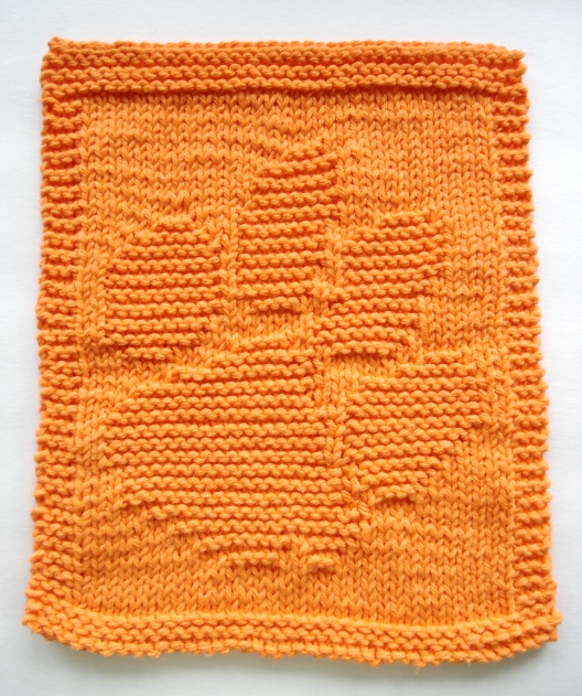 knitted Clemson paw washcloth