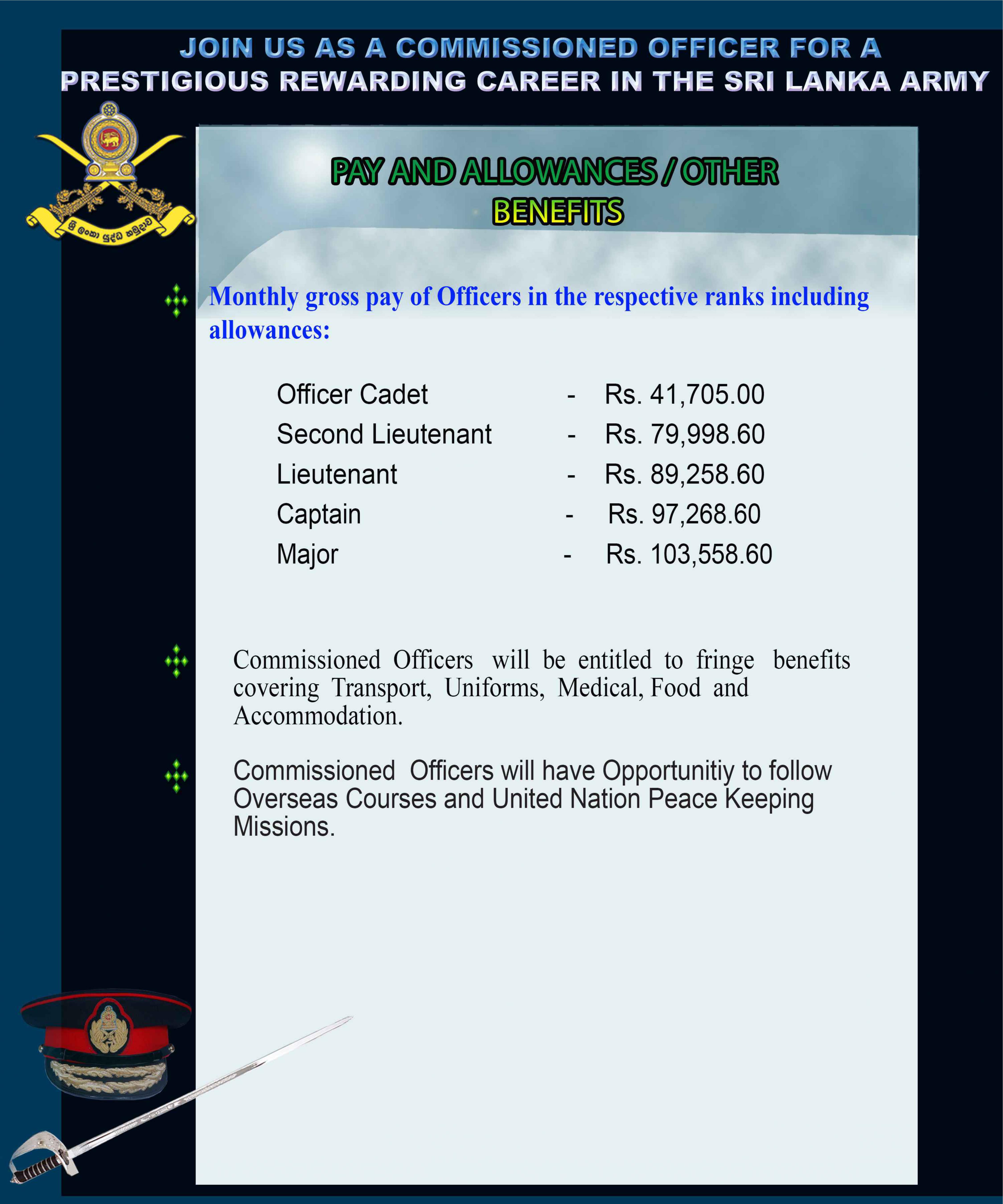 Join with Sri Lanka Army | Officer Vacancies Sri Lanka Army | Military Vacancies