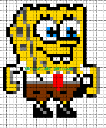Minecraft Pixel Art Templates: SpongeBob Square Pants