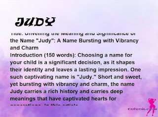meaning of the name "JUDY"