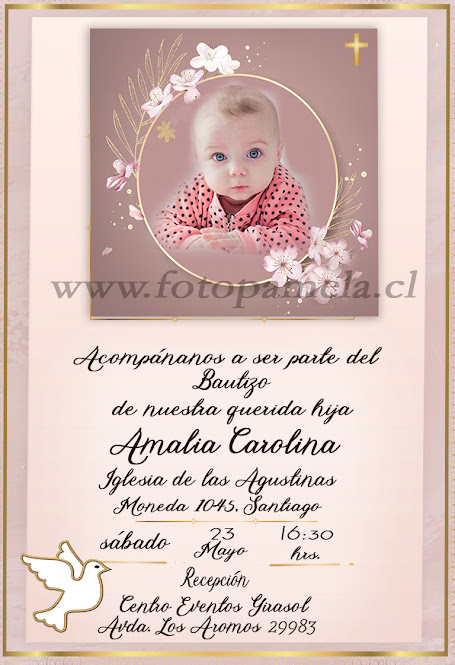 N° 3 Tarjetas Recuerdo Invitaciones Bautizos