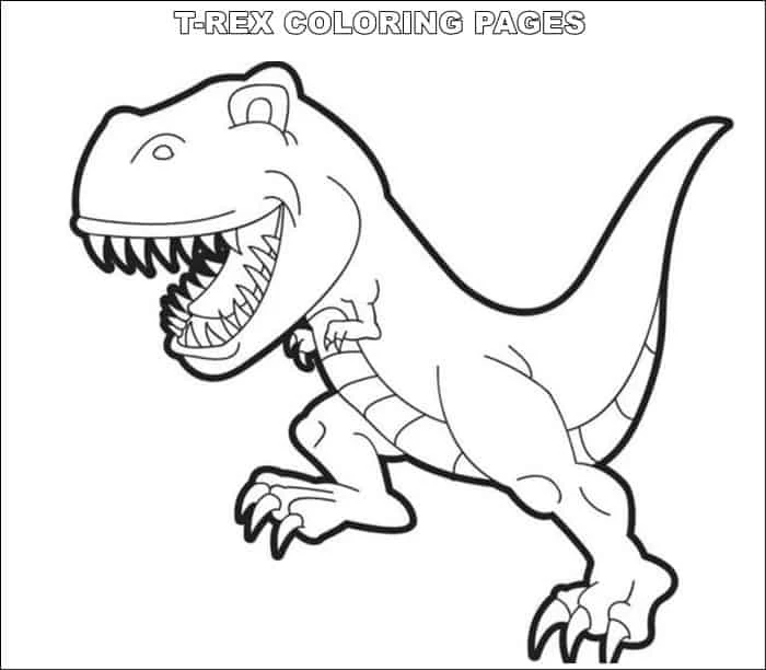 Easy T Rex Coloring Pages