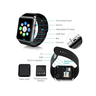 Generic A1 Phone Bluetooth Smart Watch - Black