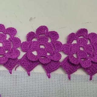 Puntilla de Flores a Crochet