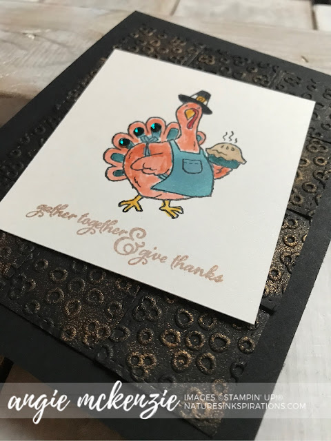By Angie McKenzie for 3rd Thursdays Blog Hop; Click READ or VISIT to go to my blog for details! Featuring the Birds of a Feather, Gather Together and Painted Harvest Stamp Sets from the Stampin' Up! 2019 Annual Catalog;  #stampinup #thanksgiving #naturesinkspirations #birdsofafeatherstampset #antiquebakingpan #stitchedshapesdies #paintedharveststampset #gathertogetherstampset #eyeletlaceembossingfolder