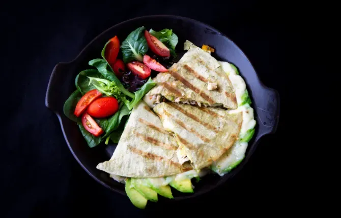 Avocado Quesadillas with Cheese and Tomato