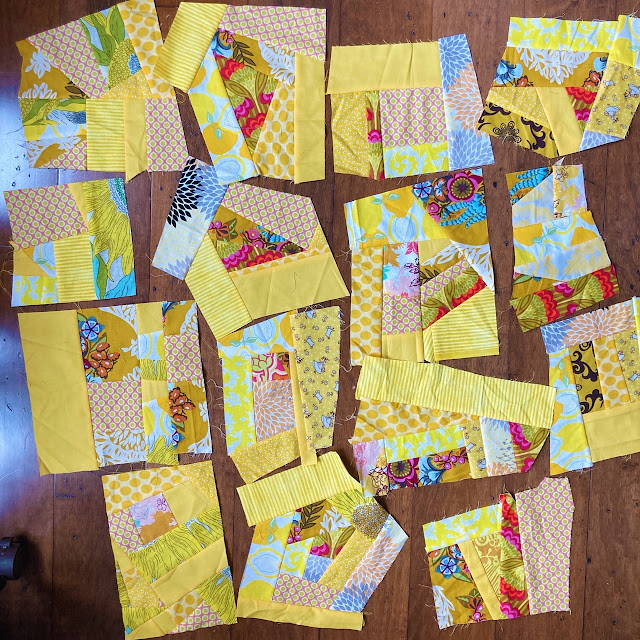 Yellow Scrap Blocks - Sew your scraps challenge