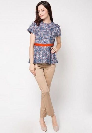  20 model baju seragam batik pegawai  bank  wanita  modern 