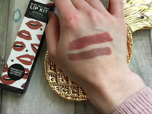 lottie london slay all day lip kit in werk it swatch