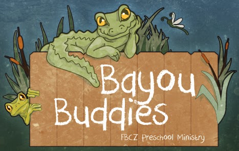 Bayou Buddies logo for the Bible Bayou preschool worship center - JFleming