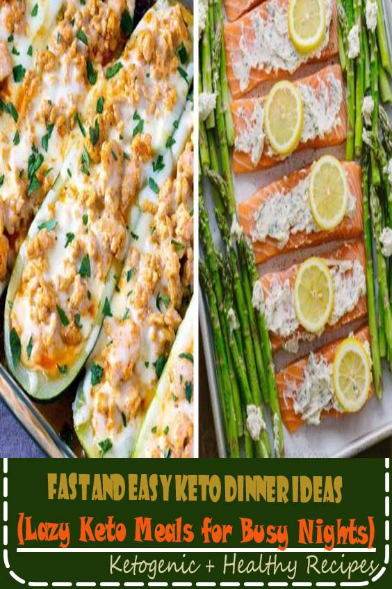 Fast and Easy Keto Dinner Ideas (Lazy Keto Meals for Busy Nights), are two week's worth of simple ketogenic and low carb recipes that any busy person can whip together in a hurry. These easy recipes will help you stay on your healthy eating plan! Oh, and they are family friendly recipes too!