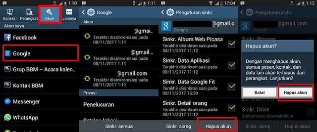 Cara Menghapus Akun Gmail Di Android