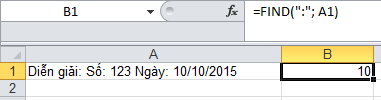 Sử dụng hàm FIND trong excel