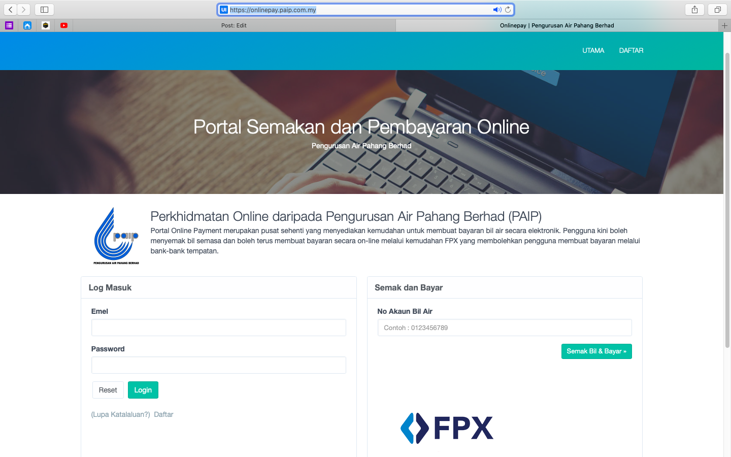 Cara Bayar Bil Elektrik dan Bil Air Online myTNB, PahangGo