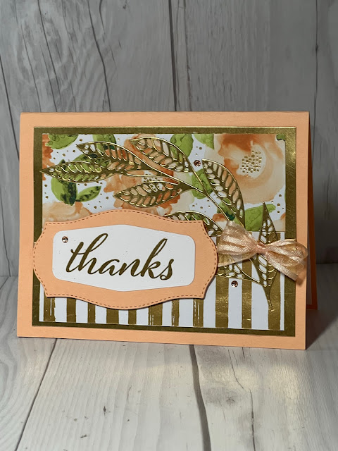 Thank you greeting card idea using Stampin' Up! Artistically Inked Stamp set and Artistic Dies