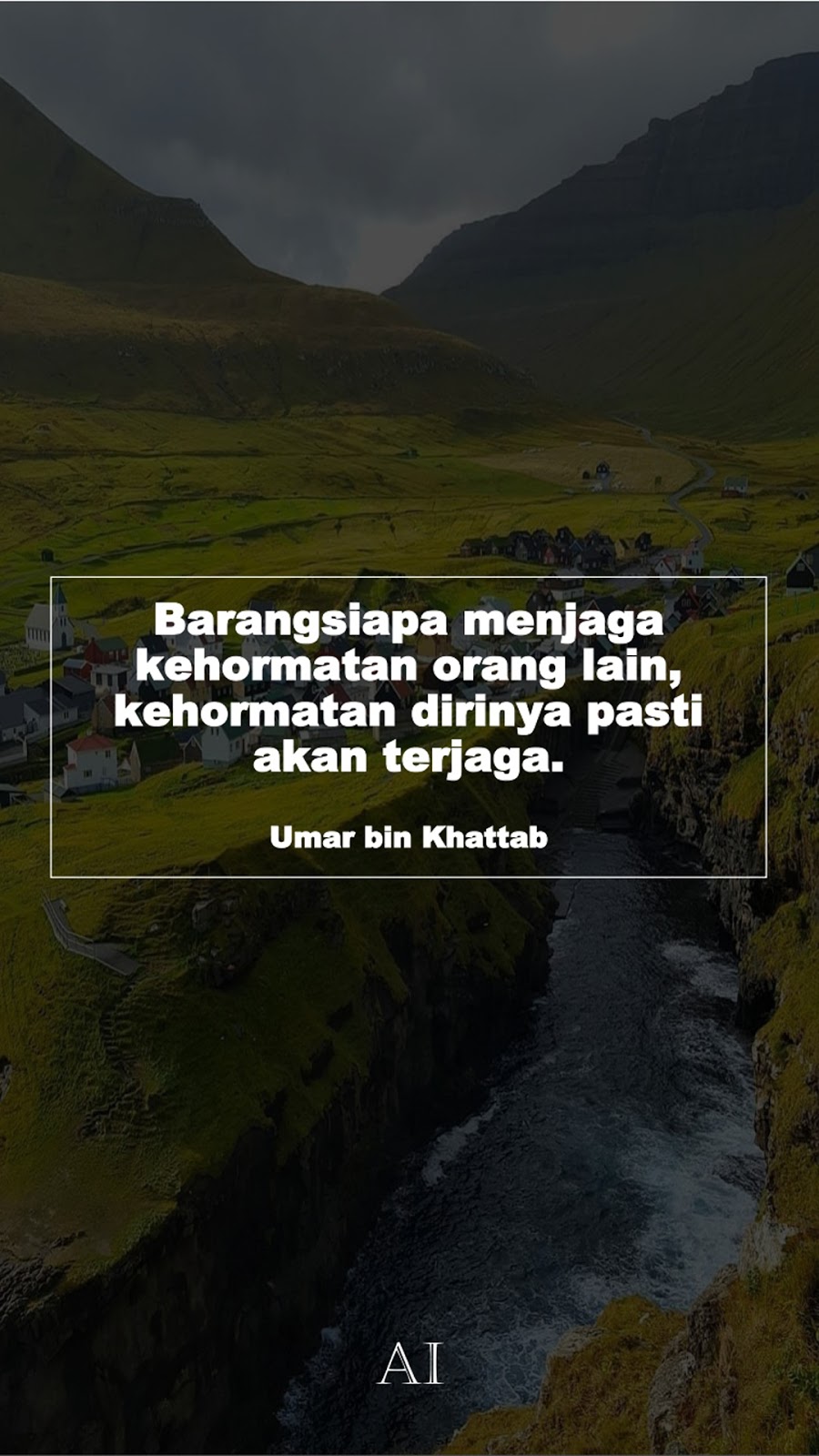 Wallpaper Kata Bijak Umar bin Khattab  (Barangsiapa menjaga kehormatan orang lain, kehormatan dirinya pasti akan terjaga.)