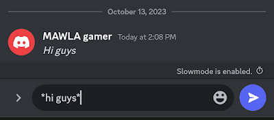 Italicize or Bold text on Discord