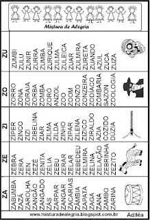 Fichas de leitura para alfabetização 