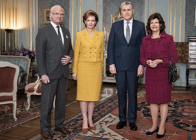 Queen Silvia, Crown Princess Victoria, Princess Christina and Princess Margareta. Zara green suit. Chanel Tweed set