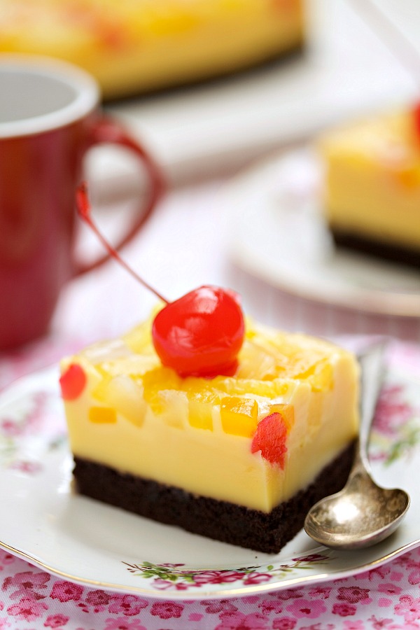 Puding Kastard Buah-buahan - masam manis
