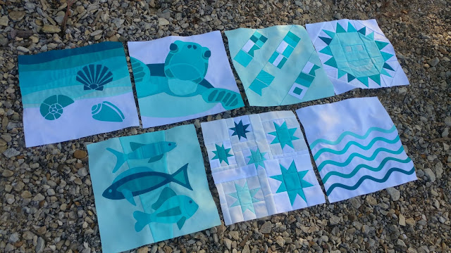 Ocean themed quilt blocks