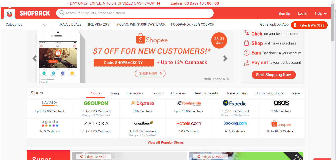 Get your cashback when you shop with Shopback