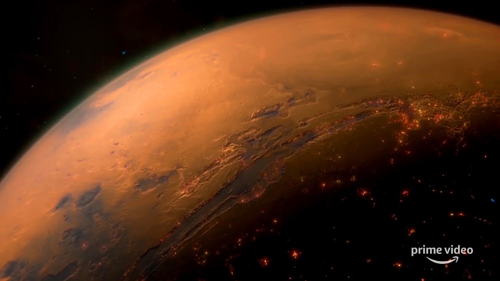 Human colonies in Valles Marineris region on Mars from season 4 teaser of The Expanse