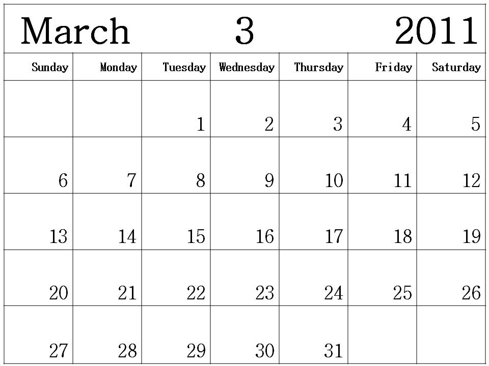 blank march calendar. lank march calendar template.