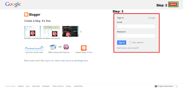Tutorial to Create a Free Blog in Blogger.com