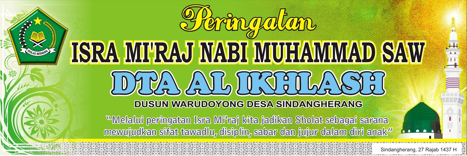 Download Contoh Spanduk Isra Mi raj cdr KARYAKU