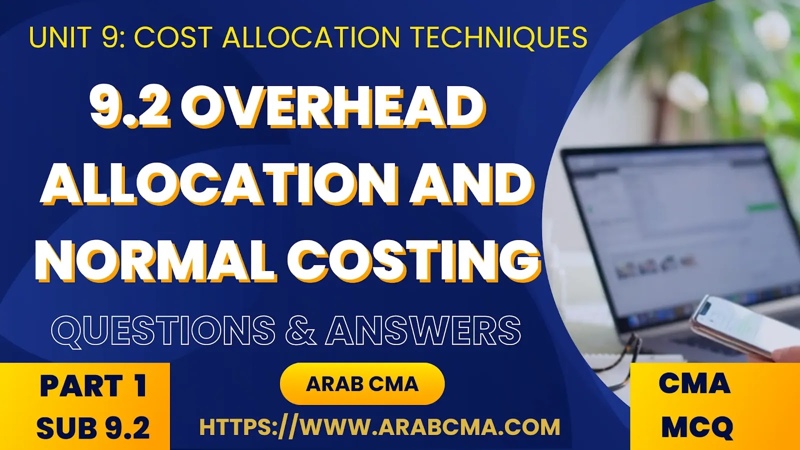 CMA PART 1 MCQ , subunit 9.2 Overhead Allocation and Normal Costing