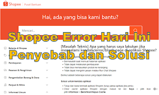 Kenapa Shopee Error Hari Ini 2022