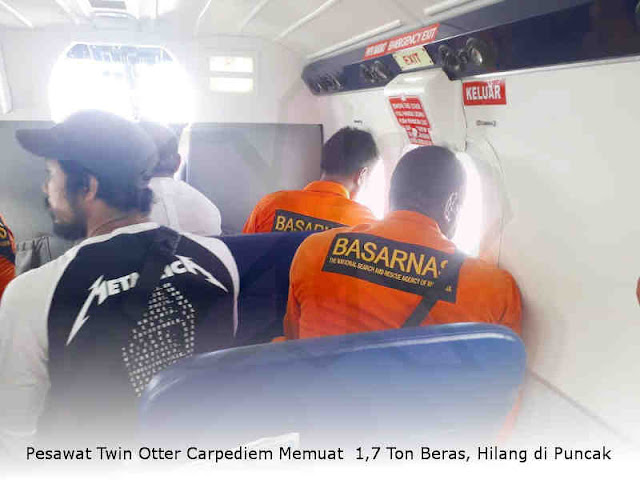 Pesawat Twin Otter Carpediem Memuat 1,7 Ton Beras, Hilang di Puncak