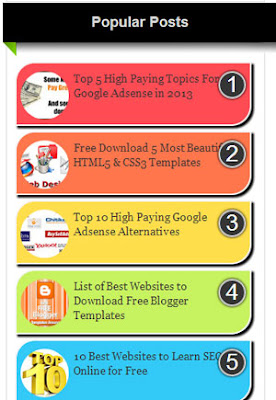 popular posts widget for blogger