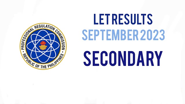 LET Results - September 2023: List of Passers (Secondary)